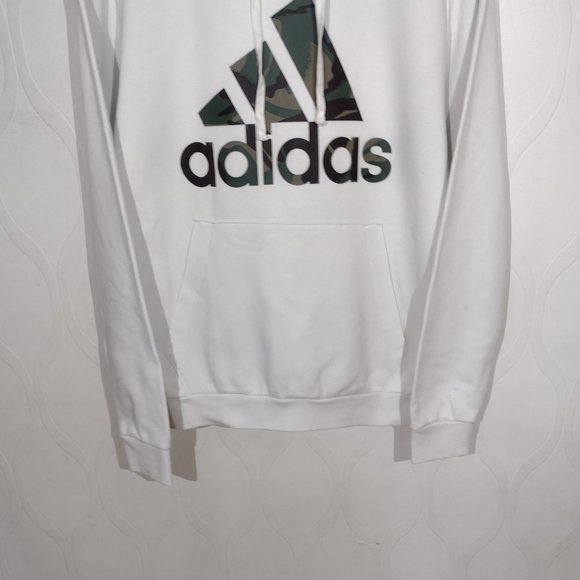 Adidas Camo Logo Hoodie Sweatshirt Size S Womens White - Picture 6 of 13